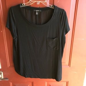 Black Short Sleeve Top w/ Pocket